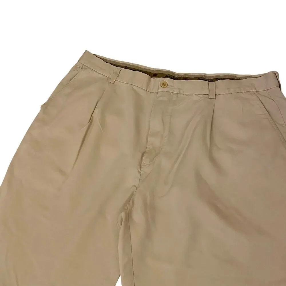 Men's Tommy Bahama Size 42x27 100% Silk Pants Tan Beige Relaxed Leg Coastal